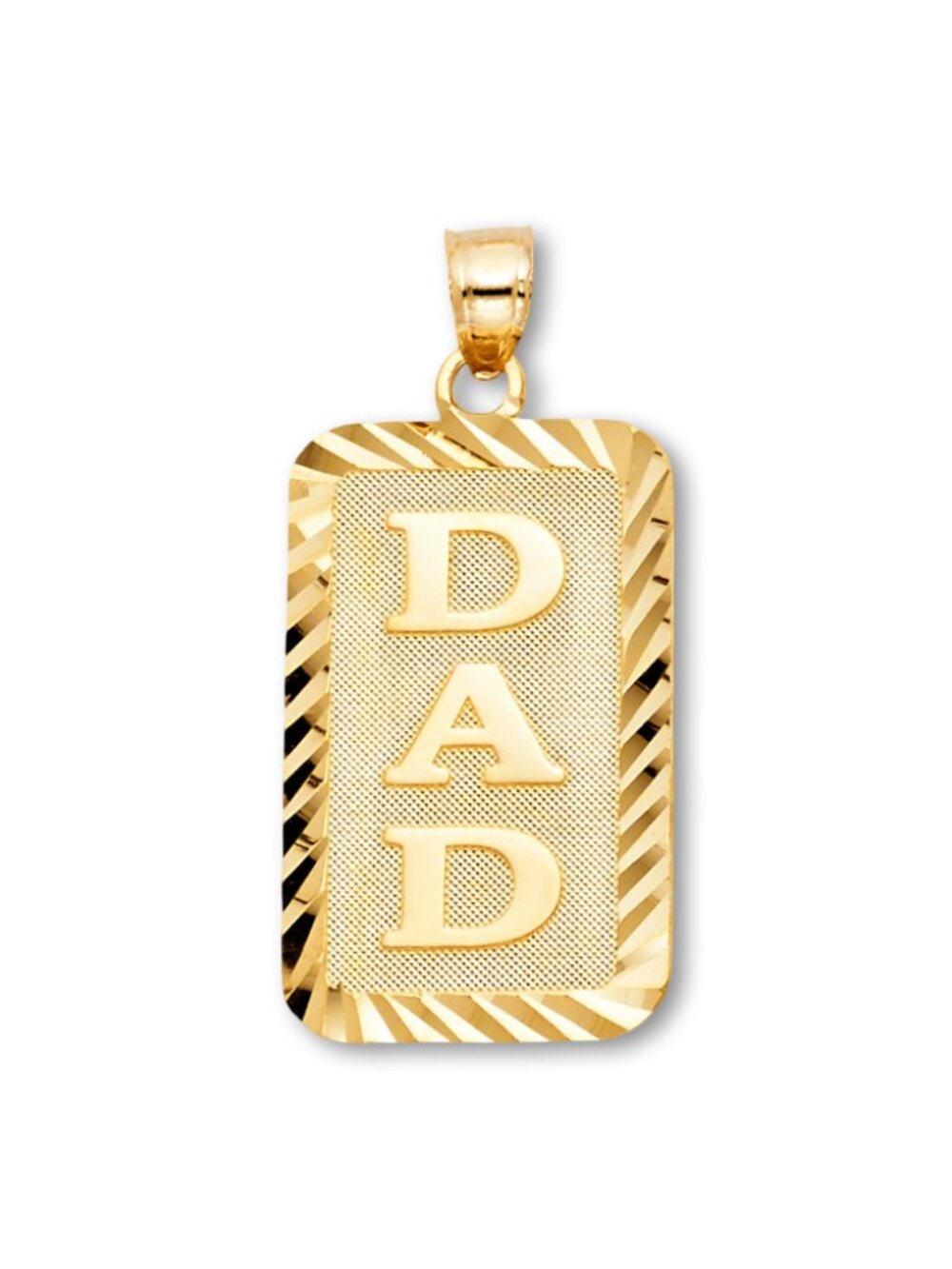 14K Yellow Gold Dad Pendant | Classic Mens Jewelry By Tehrani Jewelry